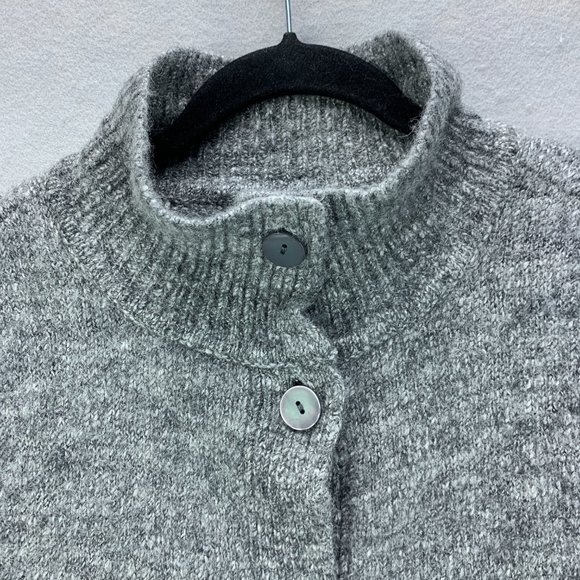 J Jill Sweater Womens Large Gray Vest Button Up Wool Alpaca Blend Sleeveless - Picture 4 of 13